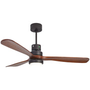 Aria LED Black and Dark Wood 3 Blade Ceiling Fan - Lighting.co.za