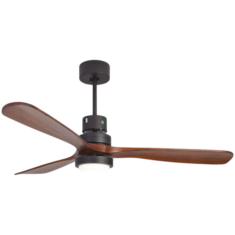 Aria LED Black and Dark Wood 3 Blade Ceiling Fan - Lighting.co.za