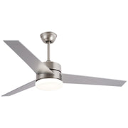 Garbin 3 Blade Satin Chrome LED Ceiling Fan - Lighting.co.za