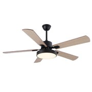 Axis LED Black and Wood 5 Blade Ceiling Fan - Lighting.co.za