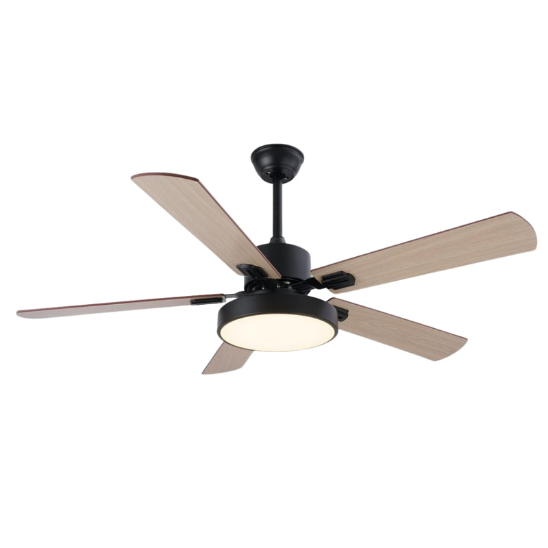 Axis LED Black and Wood 5 Blade Ceiling Fan - Lighting.co.za