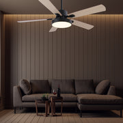 Axis LED Black and Wood 5 Blade Ceiling Fan - Lighting.co.za