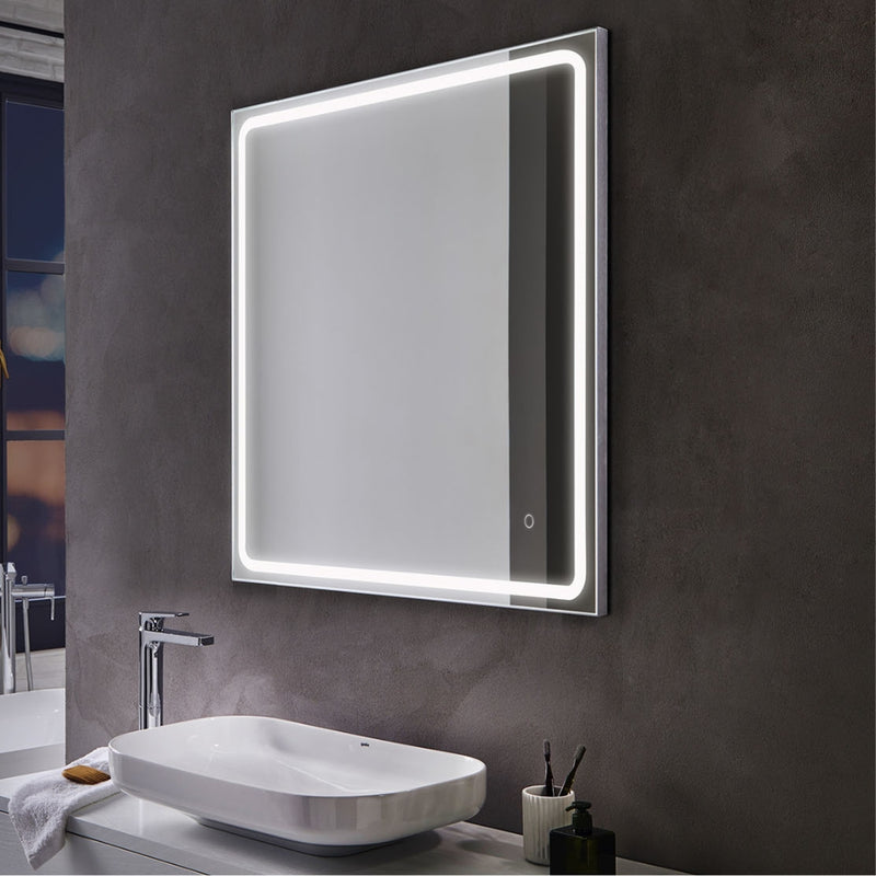 Mia Silver Frontlit Bathroom Mirror 5 Sizes - Lighting.co.za