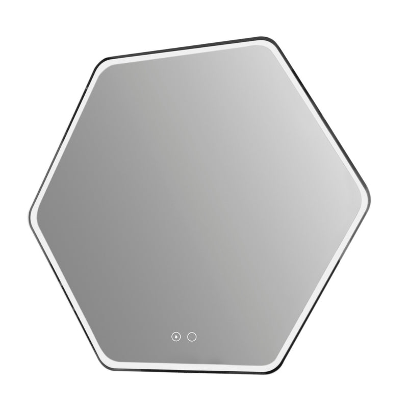 Colette Black Frame LED Bathroom Mirror with Defogger - Lighting.co.za