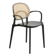 Rush Black and Natural Rattan Dining Chair - Lighting.co.za