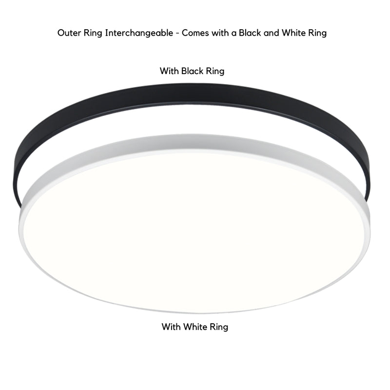 Lugano Black | White Slim CCT LED Ceiling Light 3 Sizes - Lighting.co.za