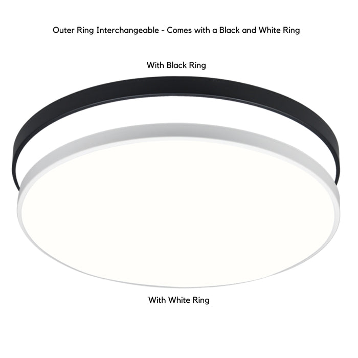 Lugano Black | White Slim CCT LED Ceiling Light 3 Sizes