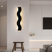 Mattison 10 Watt LED Black Wave Outdoor Wall Light - Lighting.co.za