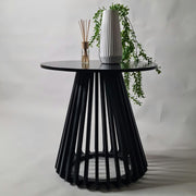 Birch Black Ribbed Side Table - Lighting.co.za