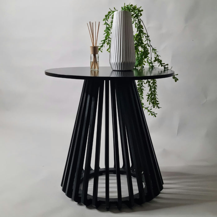 Birch Black Ribbed Side Table