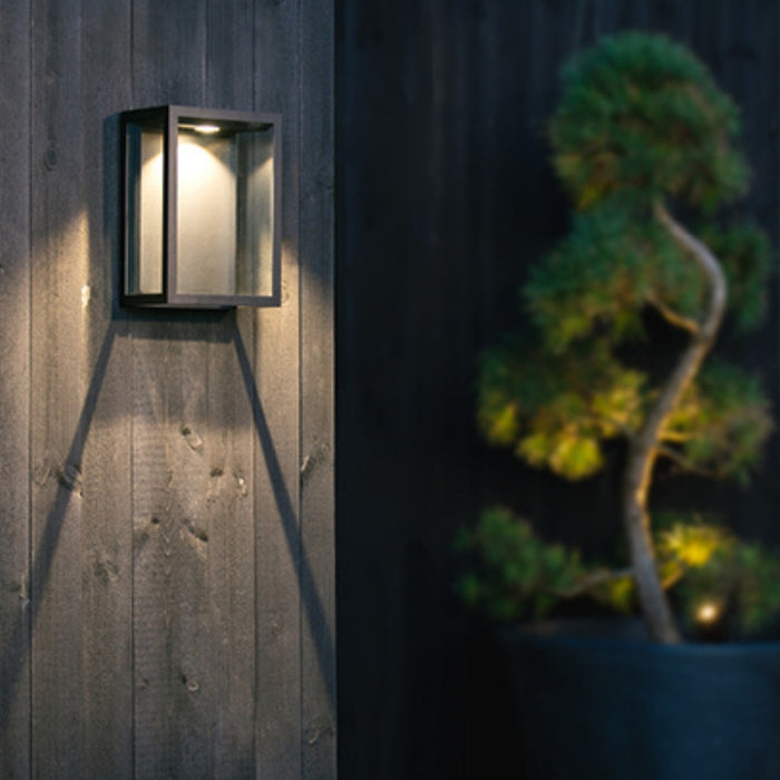 Fagernes LED Black Outdoor Wall Light 2 Sizes