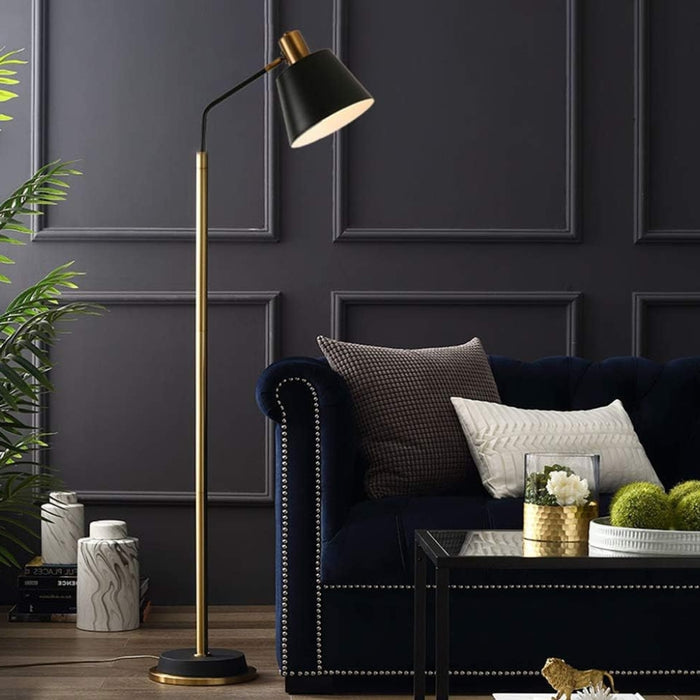 Twilight Black and Antique Brass Floor Lamp