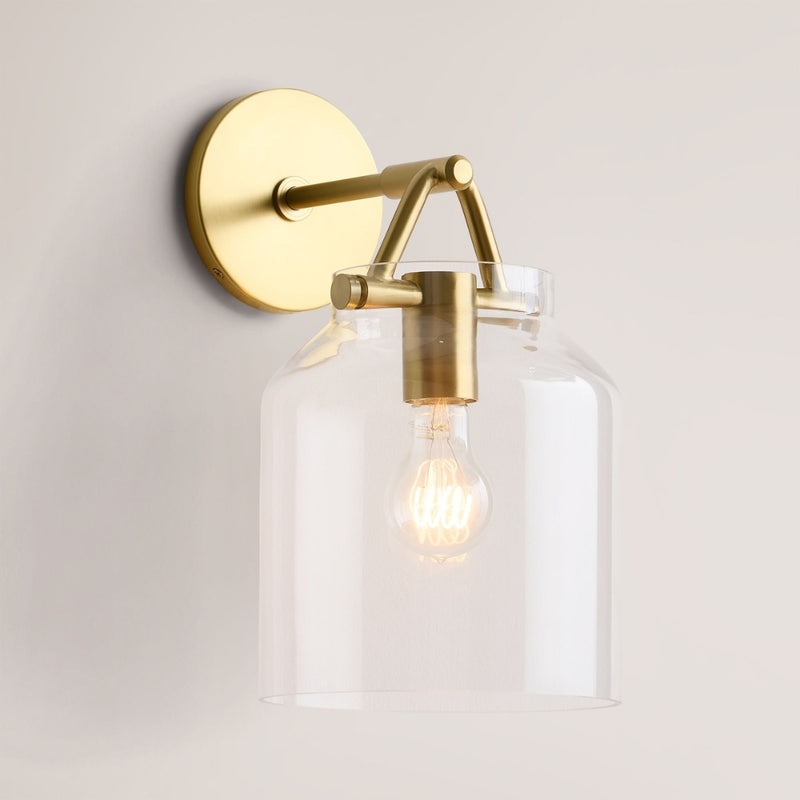MiIler Clear Glass and Gold Wall Light - Lighting.co.za