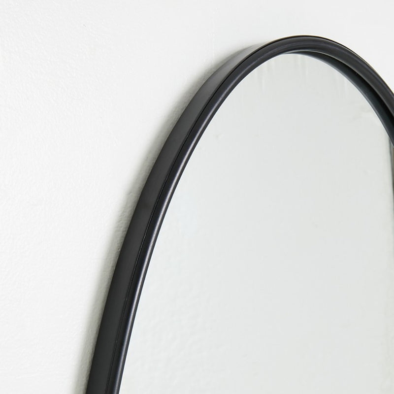 Eclipse Black Rectangular Oval Mirror 2 Sizes - Lighting.co.za