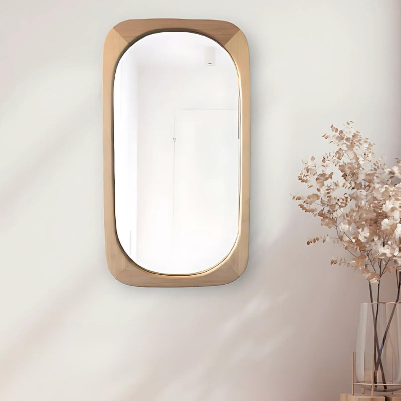 Sia Curved Wooden Frame Mirror - Lighting.co.za