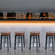 Vintage Vibes Adjustable Height Leather Stool - Lighting.co.za