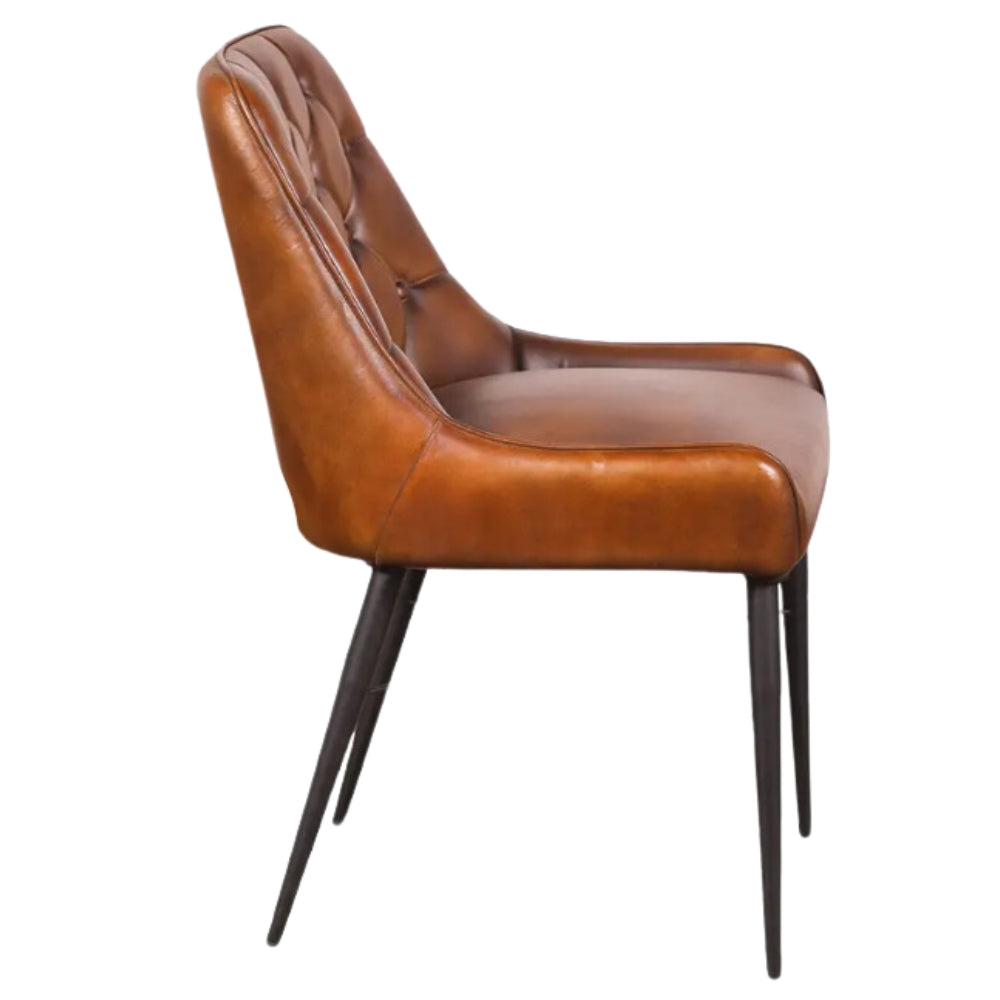 TEAK & LEATHER DINIG CHAIR② Dexter Leather Dining Chair — Lighting.co.za