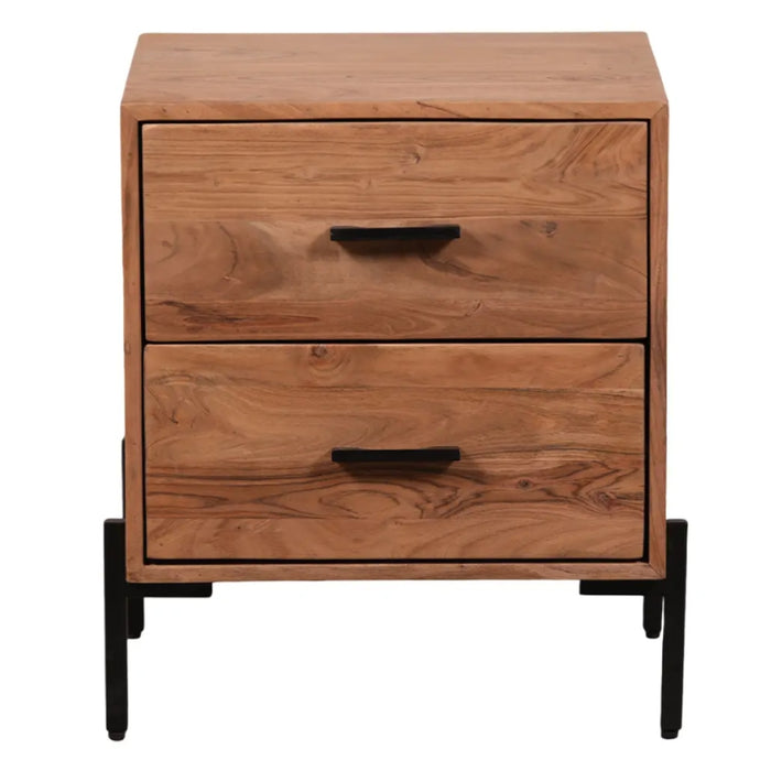 Urban Loft Wooden Bedside Table