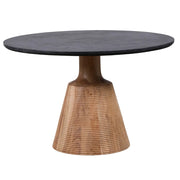Midnight Mirage Wood and Marble Round Dining Table - Lighting.co.za