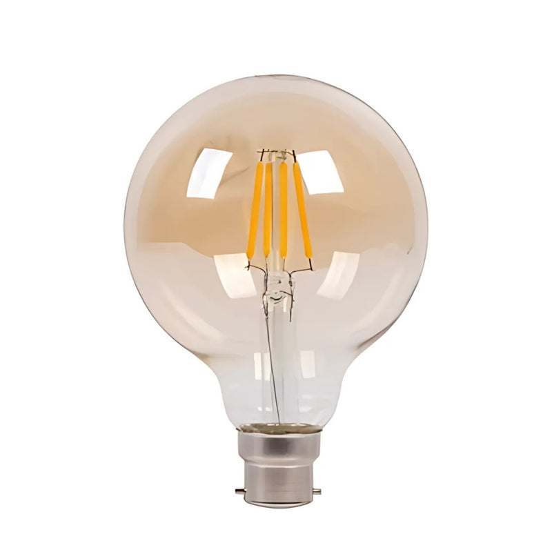 B22 G95 Amber LED Filament 4W 2700K Bulb Non Dim E - Lighting.co.za