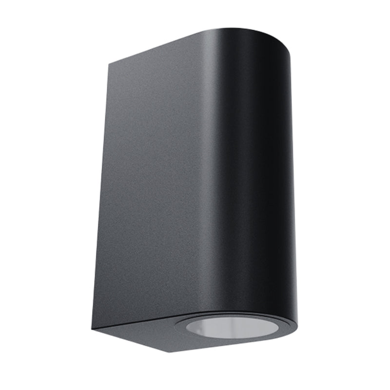 Block Omni Round Up Down Black GU10 Outdoor Wall Light - Lighting.co.za