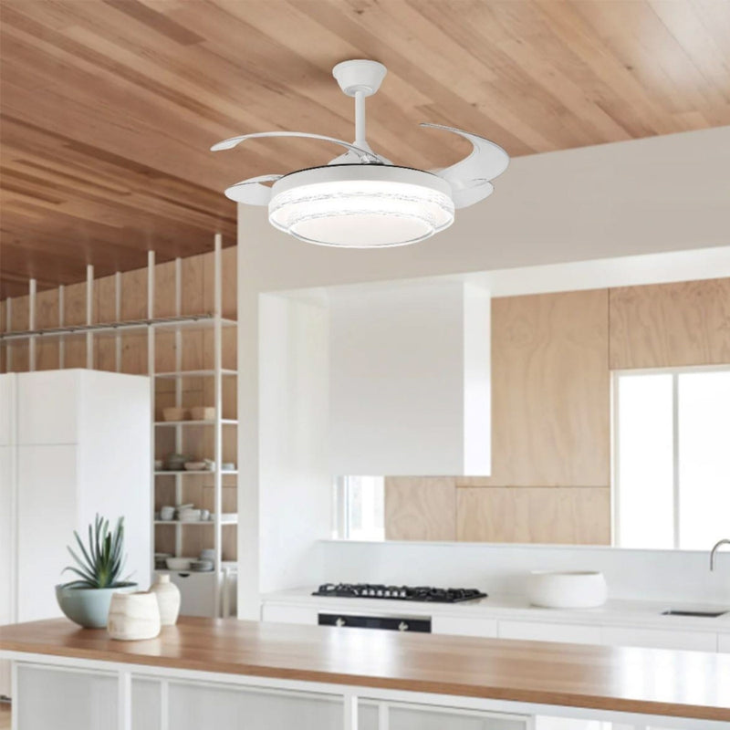 Miru Clear 3 Blade White LED Ceiling Fan - Lighting.co.za