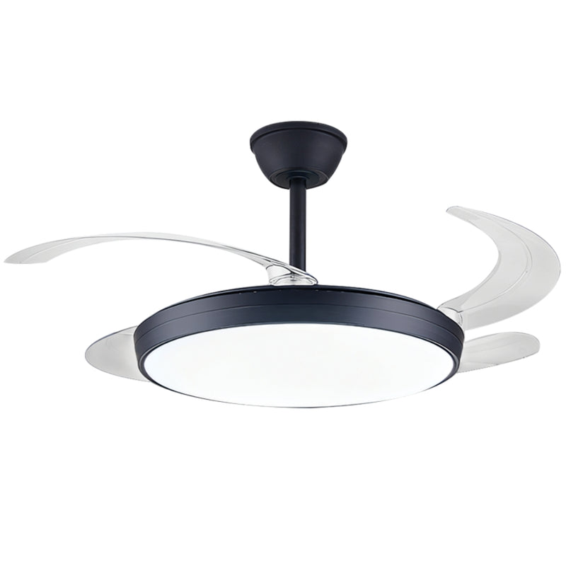 Heru Clear 3 Blade Black LED Ceiling Fan - Lighting.co.za