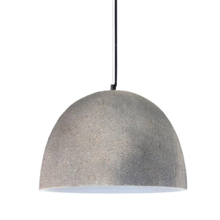 Palma Dome White | Grey Metal and Ceramic Pendant Light