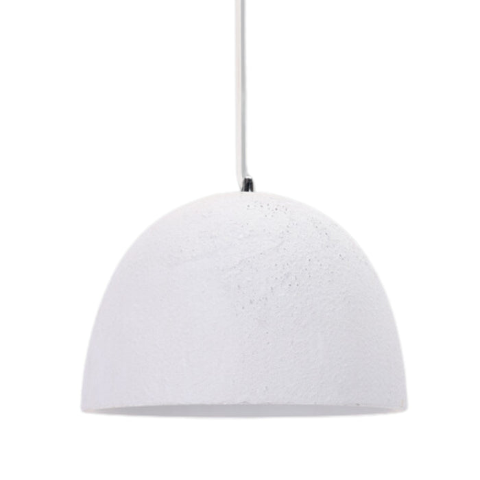 Palma Dome White | Grey Metal and Ceramic Pendant Light