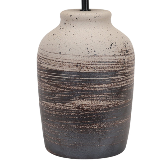 Adore Stone Ceramic and Natural Shade Table Lamp