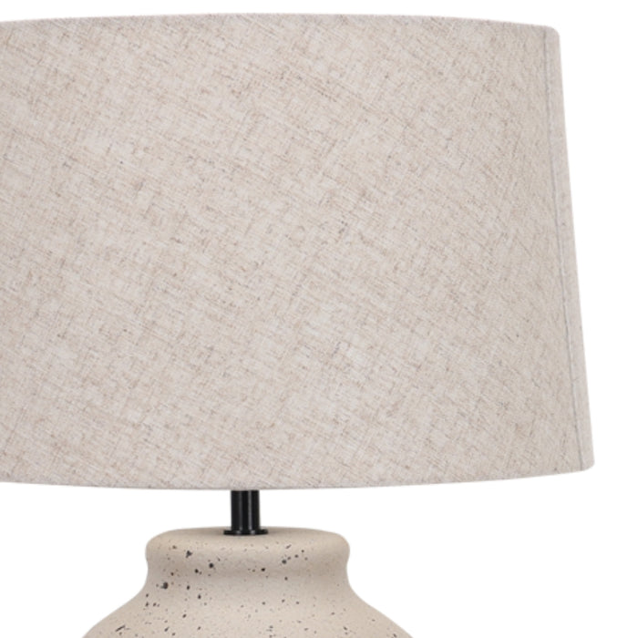 Adore Stone Ceramic and Natural Shade Table Lamp