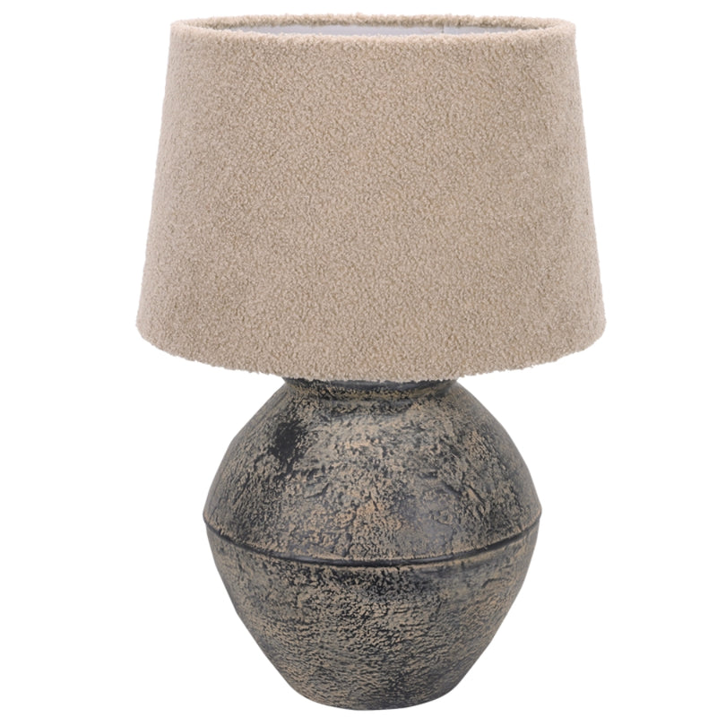 Durad Burnt Amber Ceramic and Natural Shade Table Lamp - Lighting.co.za