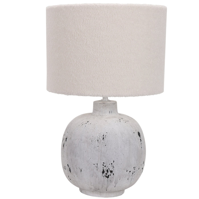 Aleah Stone Ceramic and Fabric Shade Table Lamp