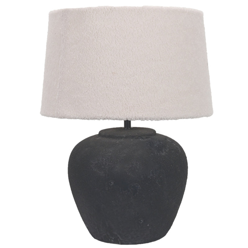 Nala Black Stone and Cream Shade Table Lamp - Lighting.co.za