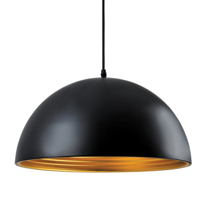 Royale Black Gold Dome Pendant Light