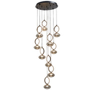 Adair Black And Smoke Glass 10 Light LED Cluster Pendant Light - Lighting.co.za