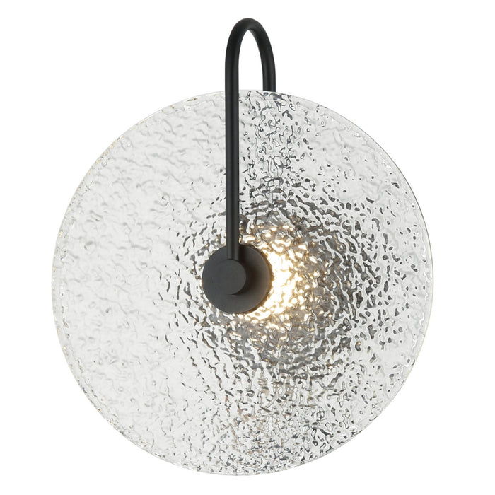 Teo Round LED Glass and Black Wall Light