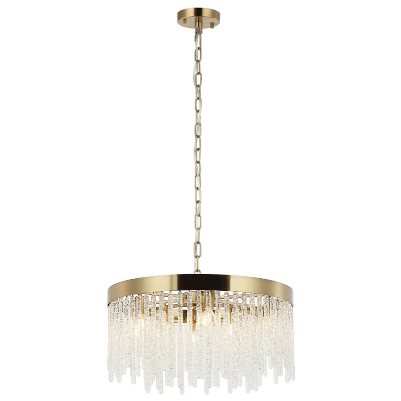 Kensington Gold Round Clear Glass Drop Chandelier - Lighting.co.za