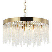 Kensington Gold Round Clear Glass Drop Chandelier - Lighting.co.za