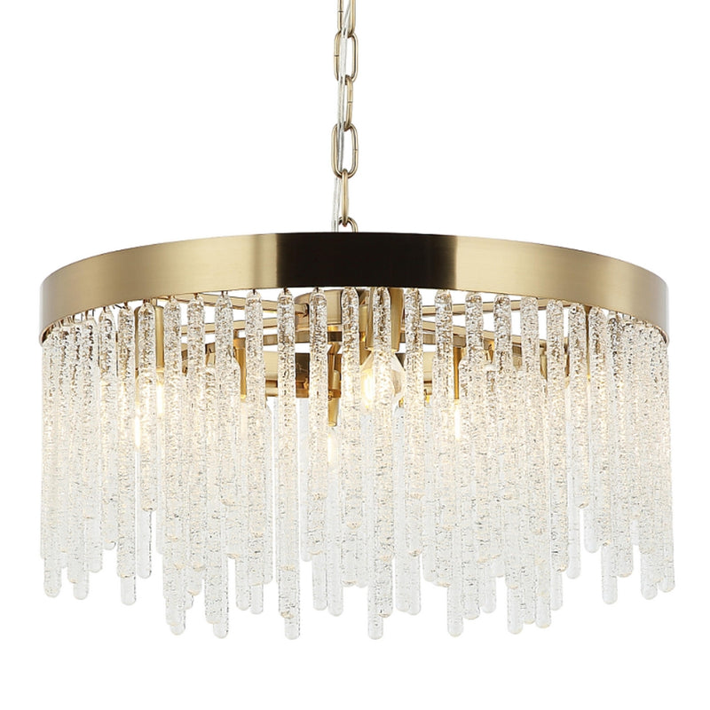 Kensington Gold Round Clear Glass Drop Chandelier - Lighting.co.za