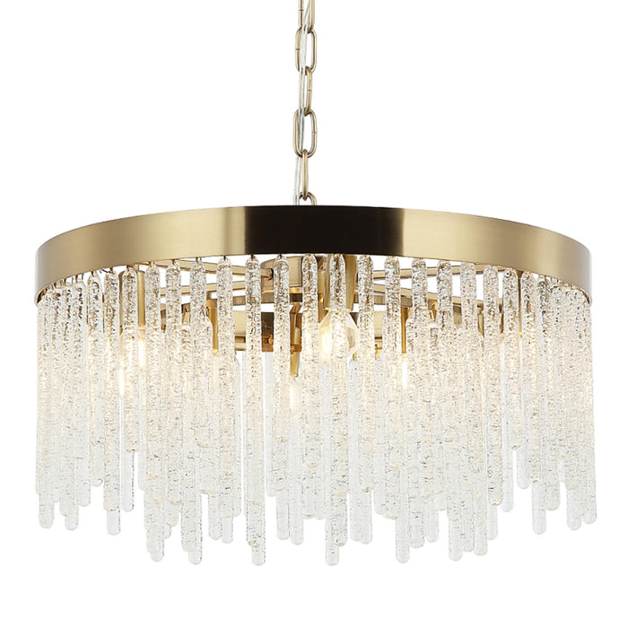 Kensington Gold Round Clear Glass Drop Chandelier