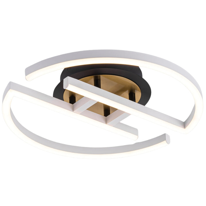 Rafferty White Black and Brass CCT LED Ceiling Light