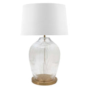 Caprese Clear Glass and White Shade Table Lamp - Lighting.co.za