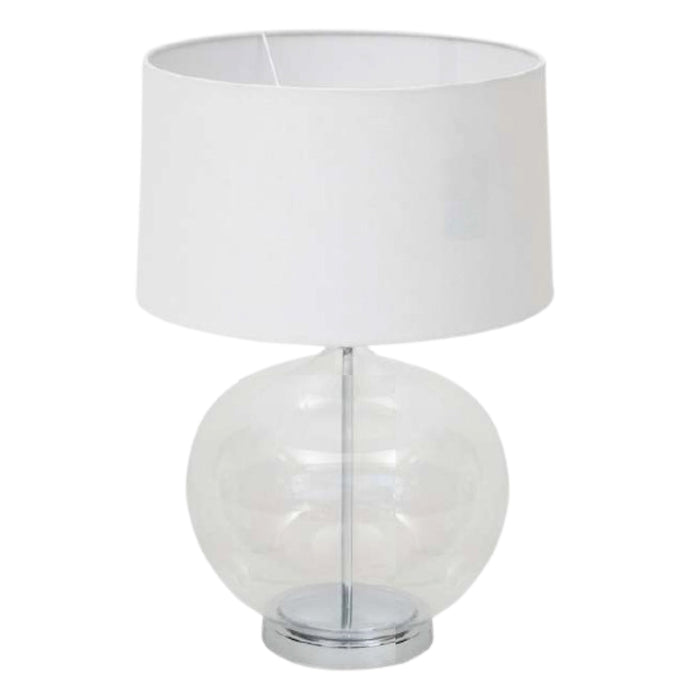 Marino Clear Glass and White Shade Table Lamp