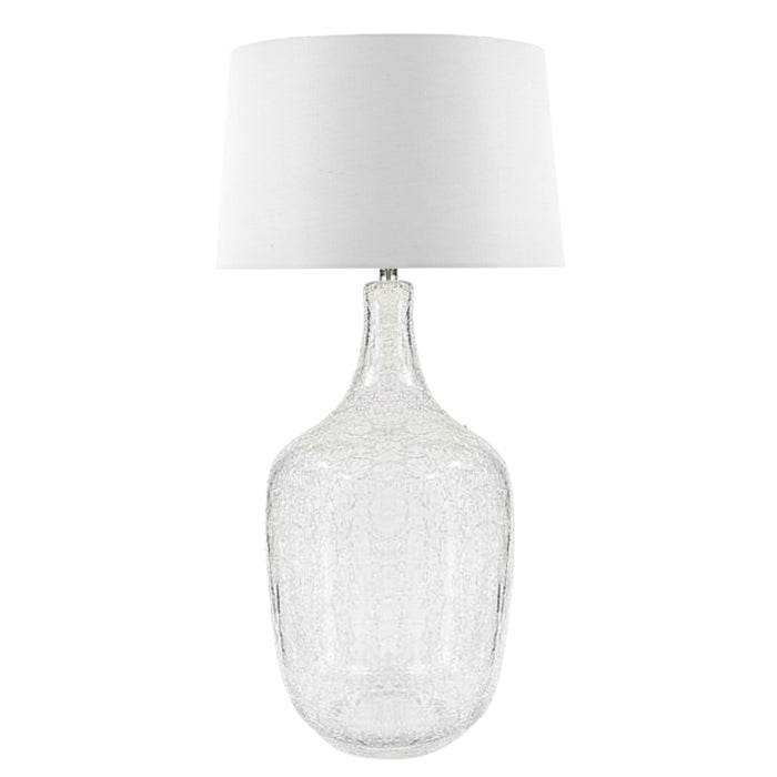 Brioche Crackle Glass and White Shade Table Lamp