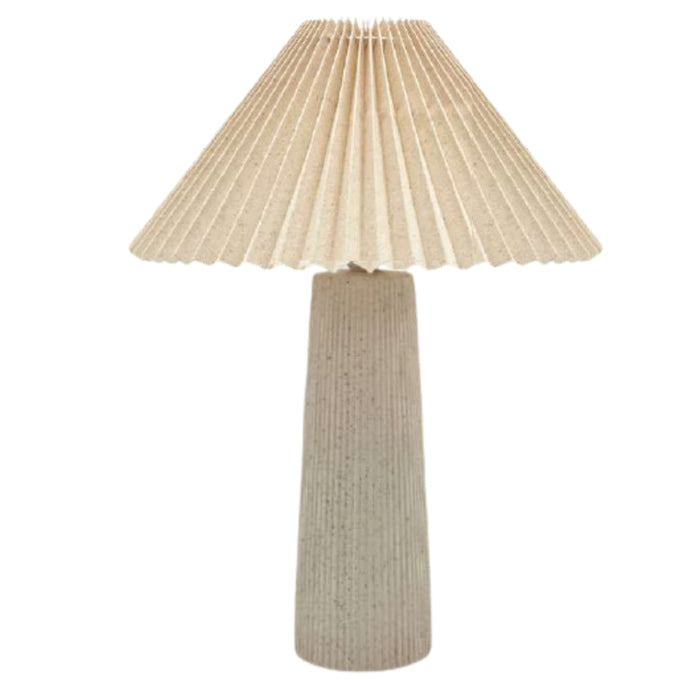 Memphis Natural Table Lamp with Pleated Shade