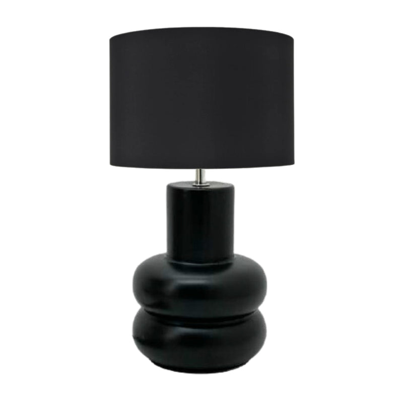 Ansona Black with Black or Hessian Shade Table Lamp - Lighting.co.za