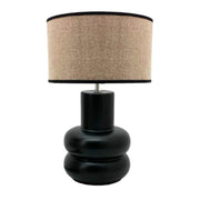 Ansona Black with Black or Hessian Shade Table Lamp - Lighting.co.za