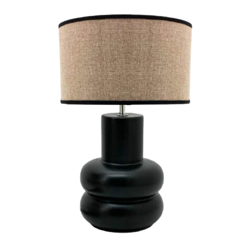 Ansona Black with Black or Hessian Shade Table Lamp - Lighting.co.za