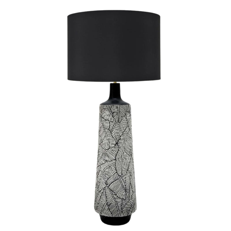 Atolea Black White with Black Shade Table Lamp - Lighting.co.za